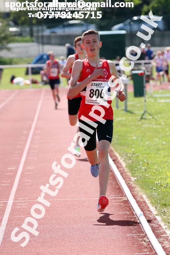 Boys under-15s 800 metres, 2019 North Eastern Track and Field Champs., Middlesbrough. Photo:  David T. Hewitson/Sports for All Pics